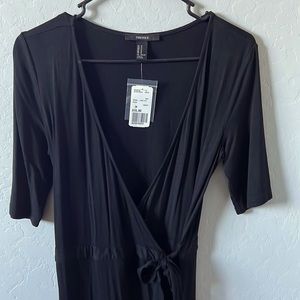 NWT Black Wrap Maxi Dress with Half Sleeves